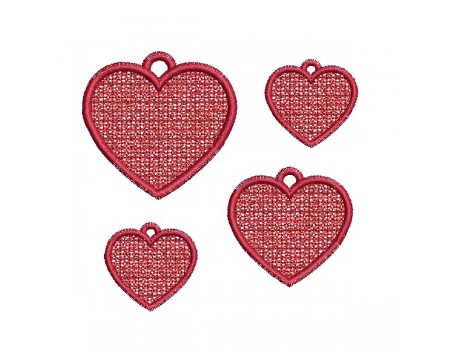 machine embroidery design heart fsl