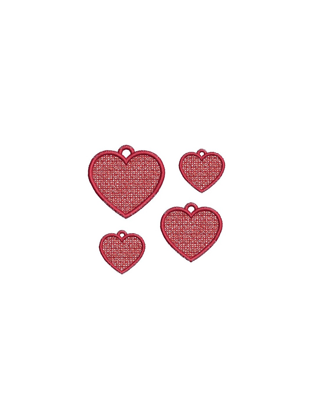 machine embroidery design heart fsl