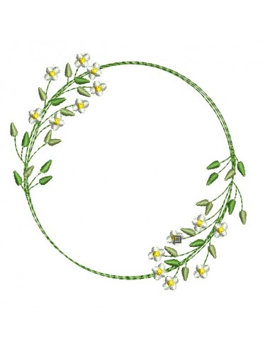 machine embroidery design floral frame