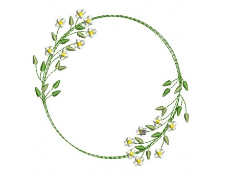 machine embroidery design floral frame