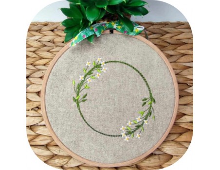 machine embroidery design floral frame