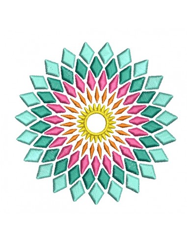 Machine embroidery design  diamond mandala