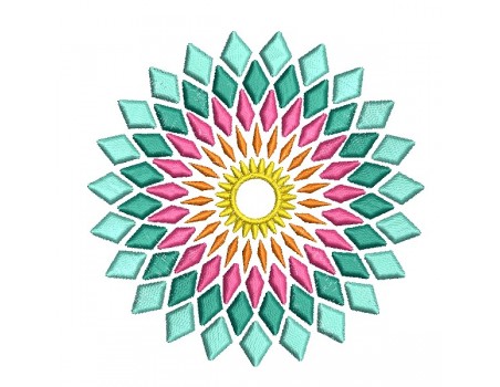 Machine embroidery design  diamond mandala