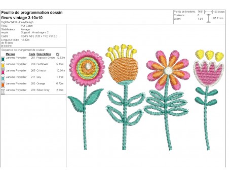 machine embroidery design  flowers