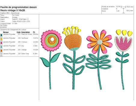 machine embroidery design  flowers