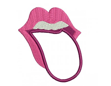 machine embroidery design applique mouth and tongue