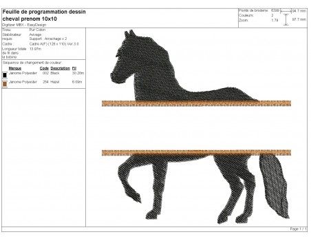 machine embroidery design  horse customisable