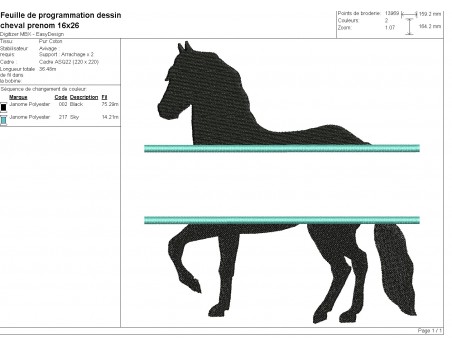 machine embroidery design  horse customisable