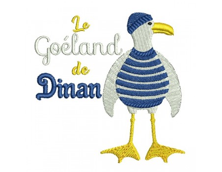 Motif de broderie machine goéland de Dinan