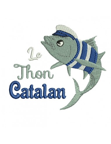 machine embroidery design Catalan tuna