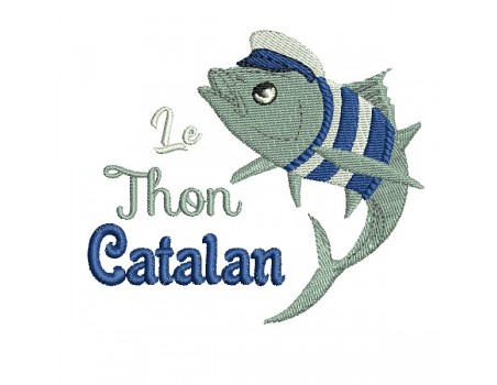 machine embroidery design Catalan tuna