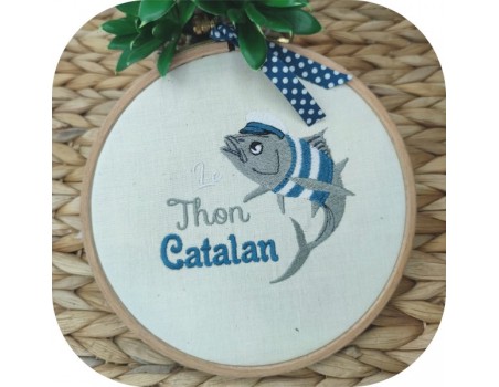 machine embroidery design Catalan tuna