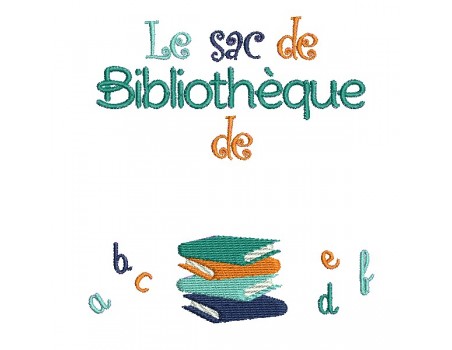 Motif de broderie machine livres bibliothèque