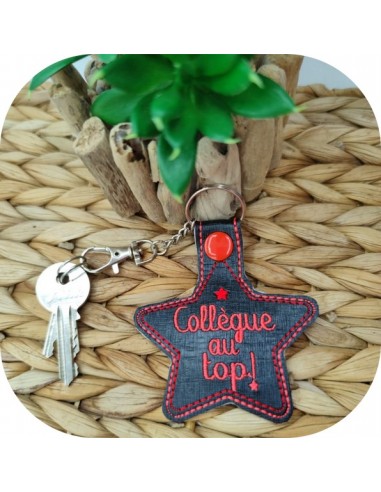 machine embroidery design colleague at the top keychain ith