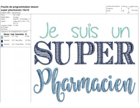 machine  embroidery design super pharmacist