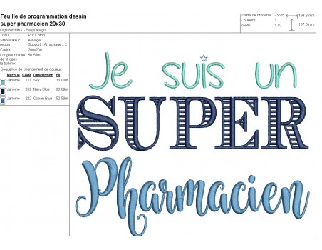 machine  embroidery design super pharmacist