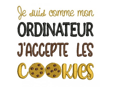 Motif de broderie machine cookies ordinateur