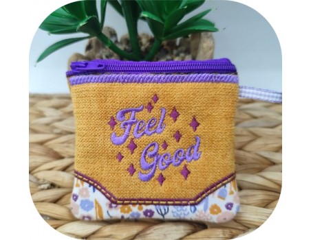 machine embroidery  design ith square  pencil case