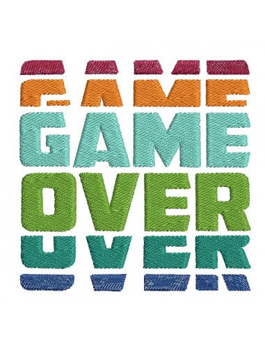 machine embroidery design  game over