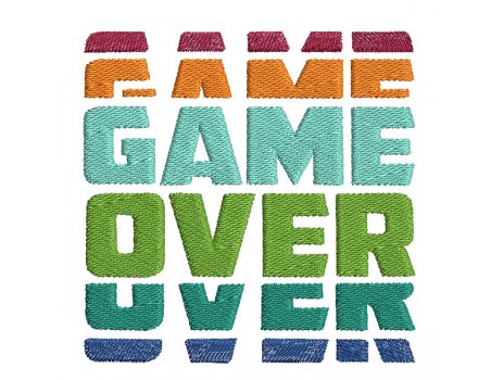 machine embroidery design  game over