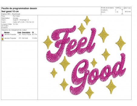 Motif de broderie machine feel good