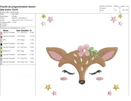 machine embroidery design head doe