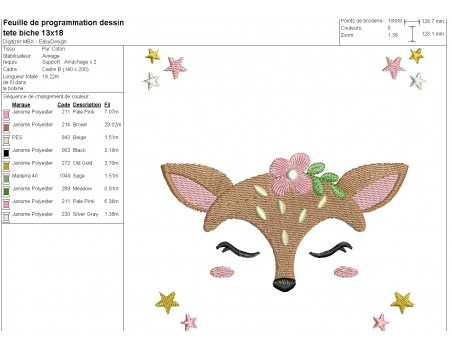 machine embroidery design head doe