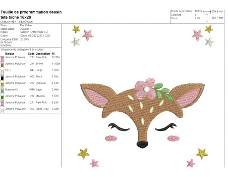 machine embroidery design head doe