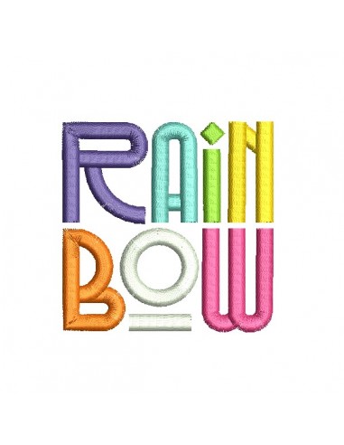 machine embroidery design  rain bow