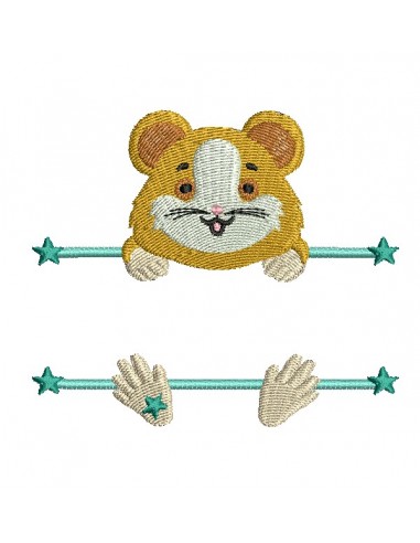 machine embroidery  design hamster to customize for boy