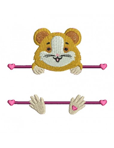 machine embroidery  design hamster to customize for girl