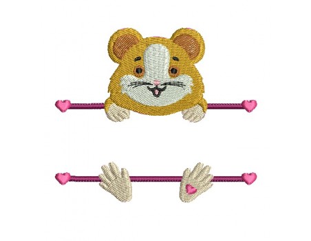 machine embroidery  design hamster to customize for girl