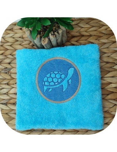 machine embroidery design sea ​​turtle embossed