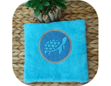 machine embroidery design sea ​​turtle embossed