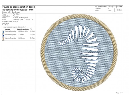 machine embroidery design seahorse embossed