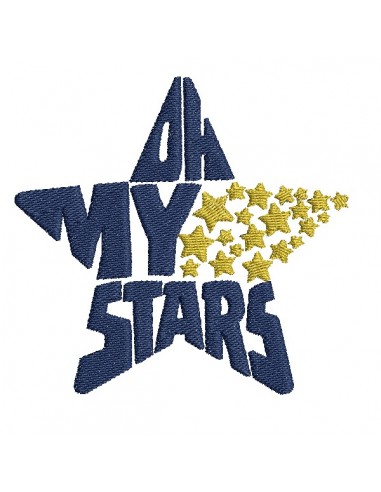 machine embroidery design  star oh my stars