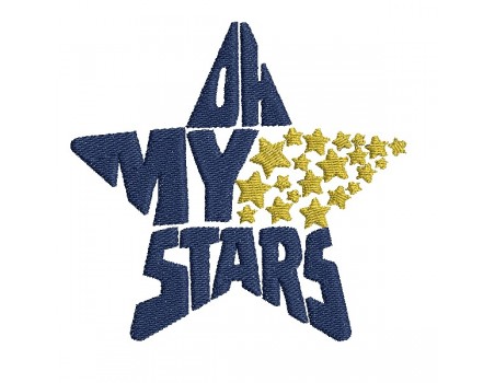 machine embroidery design  star oh my stars