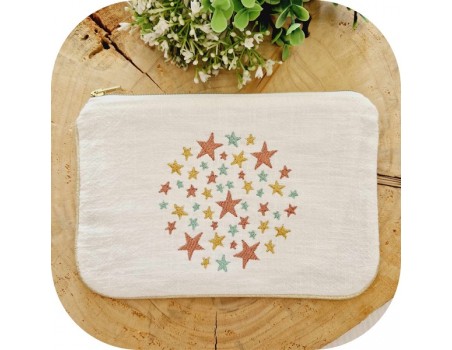 machine embroidery design  stars in circle