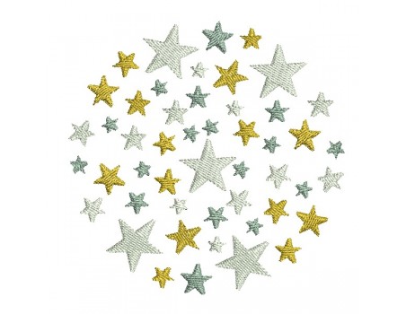 Motif de broderie machine étoiles en cercle