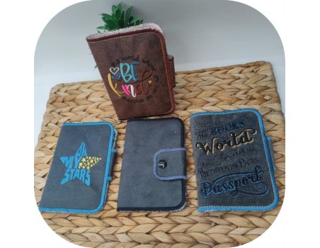 machine embroidery  design ith  passport cover