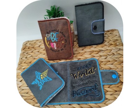 machine embroidery  design ith  passport cover