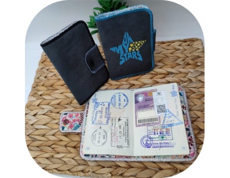 machine embroidery  design ith  passport cover