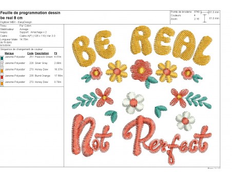 machine embroidery design  be real