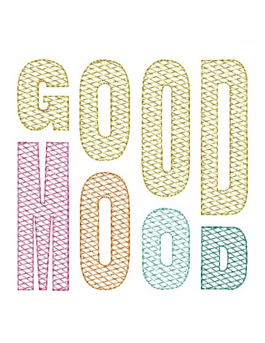 Motif de broderie machine good mood en mylar