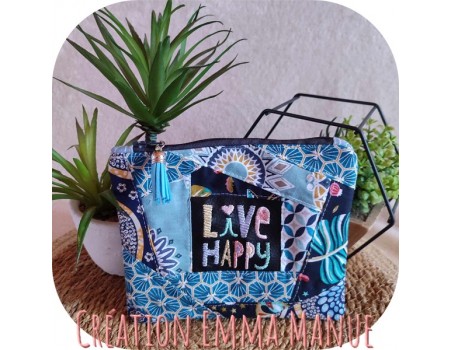 Motif de broderie machine live happy