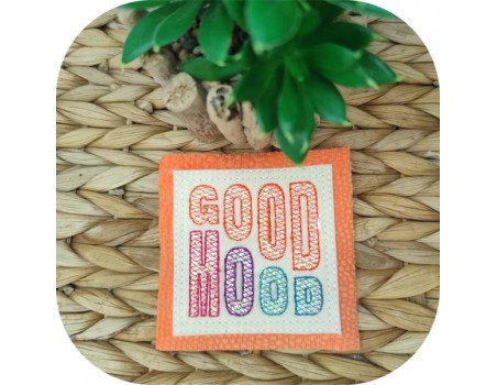 Motif de broderie machine good mood en mylar