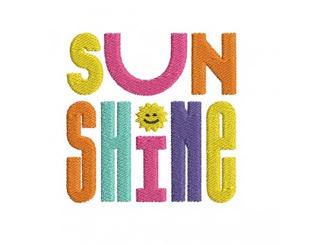 machine embroidery design sun shine