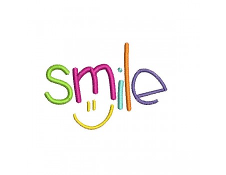 machine embroidery design smile