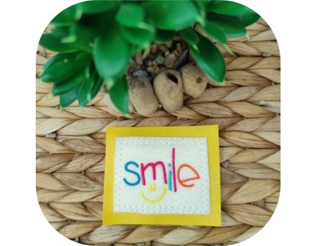 machine embroidery design smile