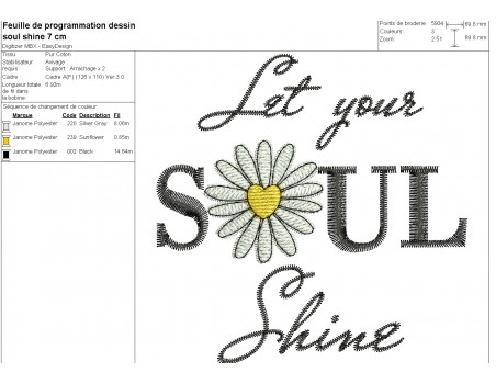 machine embroidery design  Let your soul shine